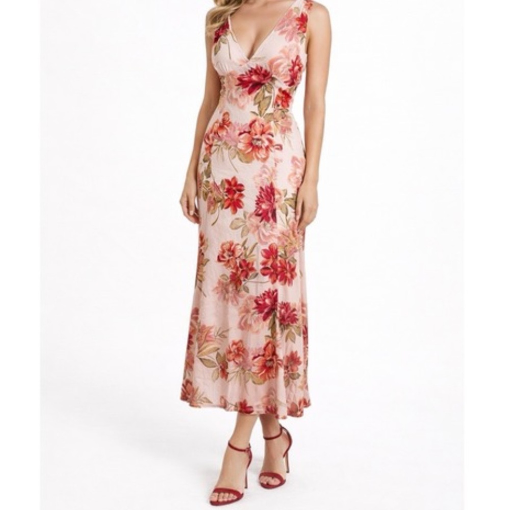 Anthropologie Paper Heart Floral Linen Maxi Dress